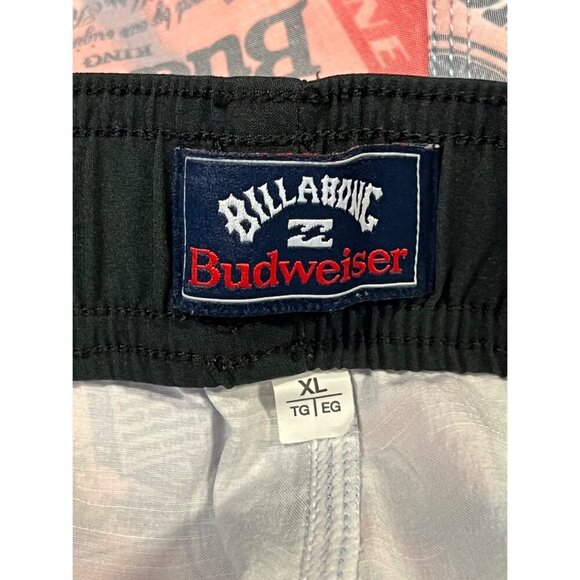 Budweiser Billabong XL Mens Swim Trunks Red/White/Blue with Pocket - Picture 7 of 9